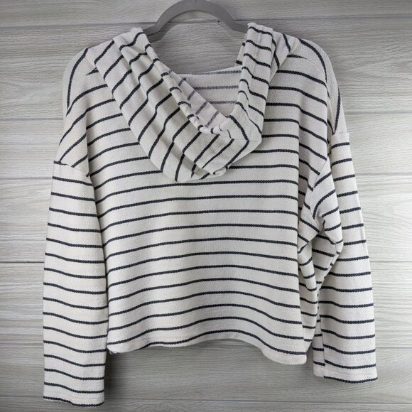 Paper Crane Cropped Striped Hoodie - Picture 5 of 5